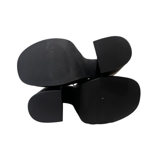 Steve Madden Charliz Platform Pump Heels Women 9 Black Satin Chunky Comfort Prom - Picture 5 of 16